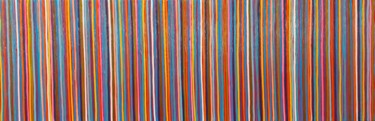 Painting titled "Colors vibrations p9" by Guena, Original Artwork, Acrylic Mounted on Wood Stretcher frame