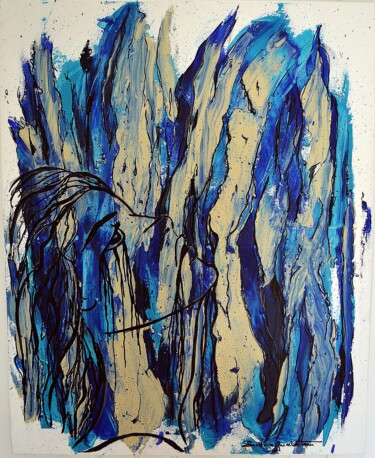 CASCADE DE LARMES Peinture intitulée "CASCADE DE LARMES" par Sandrine Guimberteau, Œuvre d'art originale, Acrylique