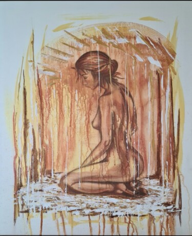 Malerei mit dem Titel "Lumiére du crépuscu…" von Sandrine Guimberteau, Original-Kunstwerk, Acryl Auf Keilrahmen aus Holz mon…