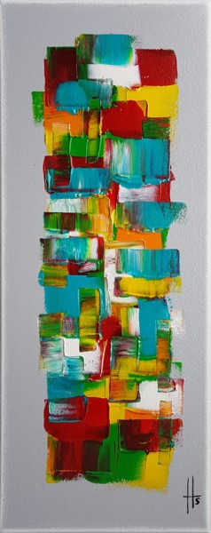 Painting titled "Tableau abstrait pe…" by Sandrine Hartmann, Original Artwork, Acrylic