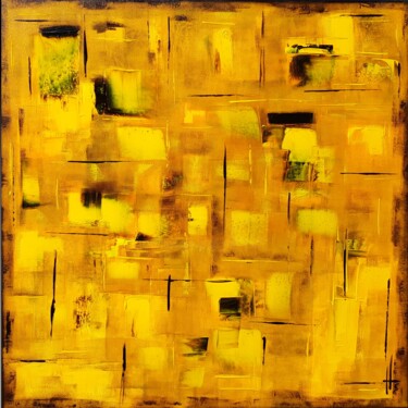 Painting titled "D'OR ET DEJA dispo…" by Sandrine Hartmann, Original Artwork, Acrylic Mounted on Wood Stretcher frame