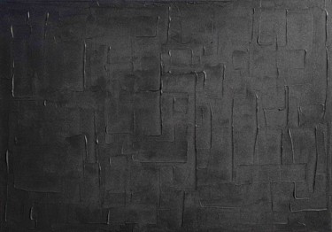 Картина под названием "NOIR SAUVAGE" - Sandrine Hartmann, Подлинное произведение искусства, Акрил Установлен на Деревянная р…
