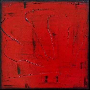Painting titled "FIRE" by Sandrine Hartmann, Original Artwork, Acrylic Mounted on Wood Stretcher frame