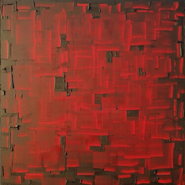 Peinture intitulée "DARK RED" par Sandrine Hartmann, Œuvre d'art originale, Acrylique Monté sur Châssis en bois