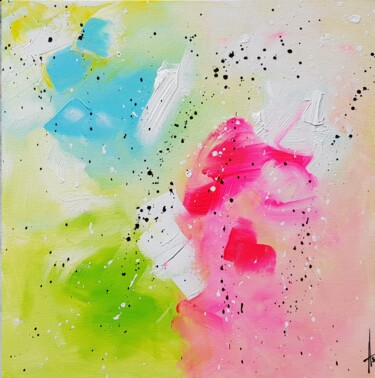 Painting titled "CANDY" by Sandrine Hartmann, Original Artwork, Acrylic Mounted on Wood Stretcher frame