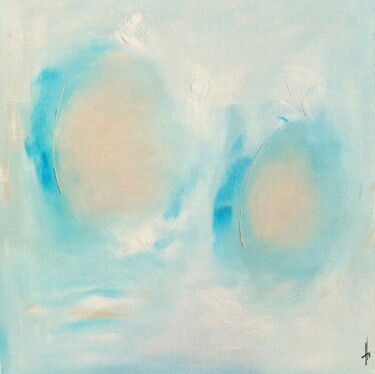 Painting titled "DOUCES BULLES" by Sandrine Hartmann, Original Artwork, Acrylic Mounted on Wood Stretcher frame