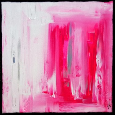 Painting titled "ROSY" by Sandrine Hartmann, Original Artwork, Acrylic Mounted on Wood Stretcher frame