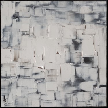 Painting titled "BLACK OR WHITE" by Sandrine Hartmann, Original Artwork, Acrylic Mounted on Wood Stretcher frame