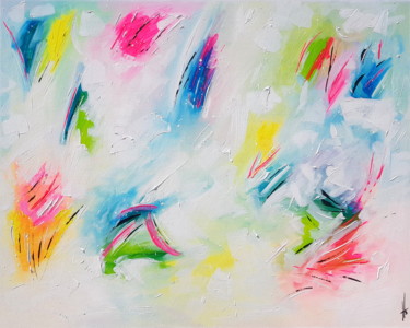 Painting titled "SWEETS" by Sandrine Hartmann, Original Artwork, Acrylic Mounted on Wood Stretcher frame