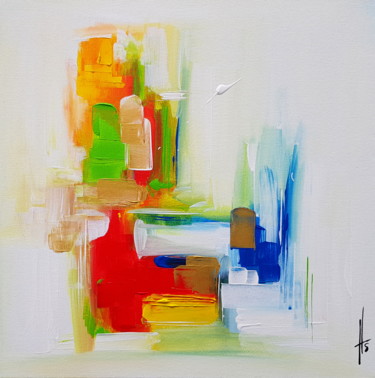 Painting titled "TEMPOS" by Sandrine Hartmann, Original Artwork, Acrylic Mounted on Wood Stretcher frame