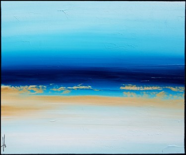 Painting titled "AU FOND DE LA PISCI…" by Sandrine Hartmann, Original Artwork, Acrylic Mounted on Wood Stretcher frame