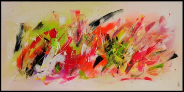 Painting titled "OPIUM" by Sandrine Hartmann, Original Artwork, Acrylic Mounted on Wood Stretcher frame