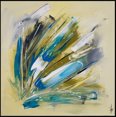 Painting titled "FIN AOUT" by Sandrine Hartmann, Original Artwork, Acrylic Mounted on Wood Stretcher frame