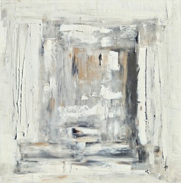 Painting titled "PAGE BLANCHE" by Sandrine Hartmann, Original Artwork, Acrylic Mounted on Wood Stretcher frame
