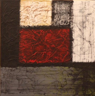 Malarstwo zatytułowany „rectangle rouge noi…” autorstwa Sandrine Hartmann, Oryginalna praca
