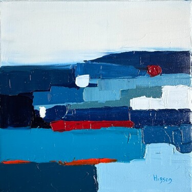 Peinture intitulée "Infiniment bleu 8" par Sandrine Hirson, Œuvre d'art originale, Huile Monté sur Châssis en bois