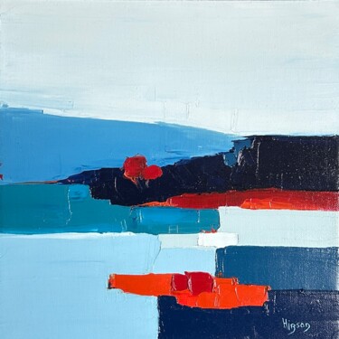 Pintura intitulada "Infiniment bleu 11" por Sandrine Hirson, Obras de arte originais, Óleo