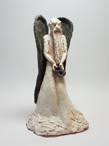 Escultura titulada "Le vieil ange" por Sandrine Julien (Nizebulle), Obra de arte original, Terracota