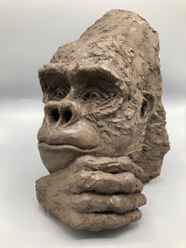 雕塑 标题为“Gorille penseur” 由Sandrine Julien (Nizebulle), 原创艺术品, 兵马俑