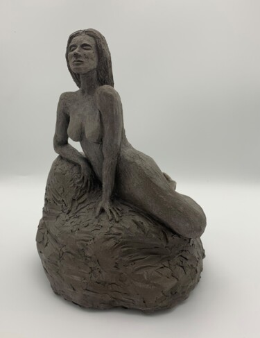 Sculptuur getiteld "La Sirène" door Sandrine Julien (Nizebulle), Origineel Kunstwerk, Terra cotta