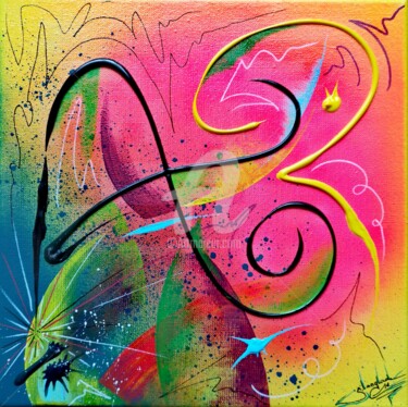 Painting titled "Peace of Joy 1" by Sandrine Langlade, Original Artwork, Acrylic