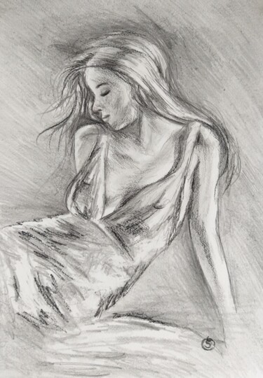 图画 标题为“Portrait Femme  Pro…” 由Sandrine Lefebvre, 原创艺术品, 铅笔