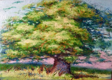 Peinture intitulée "Arbre Remarquable V…" par Sandrine Lefebvre, Œuvre d'art originale, Huile Monté sur Châssis en bois