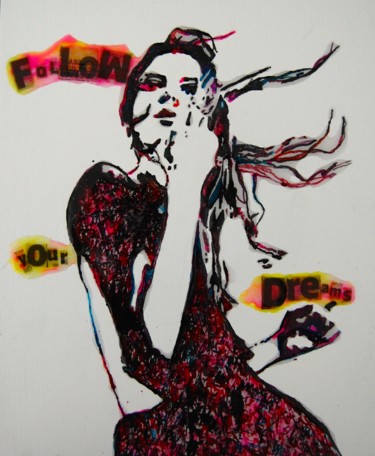 Painting titled "Follow your" by Sandrine M-, Original Artwork, Ink