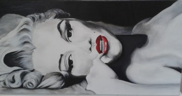 Pintura intitulada "Maryline Monroe" por Sandrine Pedra, Obras de arte originais, Acrílico