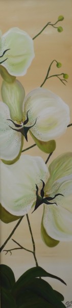 Peinture intitulée "Orchidée au levé du…" par Sandrine Pion, Œuvre d'art originale