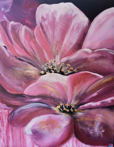 Peinture intitulée "Fleurs de mon jardin" par Sandrine Roudy, Œuvre d'art originale, Acrylique