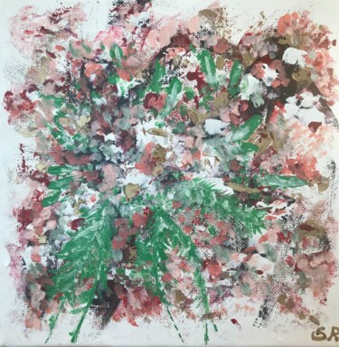 Painting titled "« Bouquet »" by Sandrine Roux, Original Artwork, Acrylic Mounted on Wood Stretcher frame