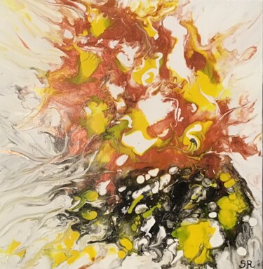 Peinture intitulée "Tout feu tout flamme" par Sandrine Roux, Œuvre d'art originale, Acrylique