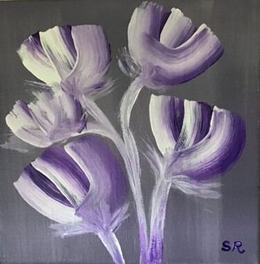 Painting titled "Tulipes" by Sandrine Roux, Original Artwork, Acrylic