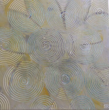 绘画 标题为“Hypnotic 1” 由Sandrine Roux, 原创艺术品, 丙烯 安装在木质担架架上