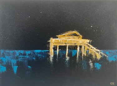 Painting titled "Cabane tchanquée by…" by Sandrine Roux, Original Artwork, Acrylic