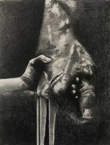 Dessin intitulée "Wolverine" par Sandrine Royer, Œuvre d'art originale, Graphite Monté sur Verre