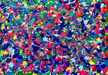 Картина под названием "The Big Bang" - Sandrine W, Подлинное произведение искусства, Акрил Установлен на Деревянная рама для…
