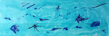 Peinture intitulée "Blue Stars" par Sandrine Walbeyss, Œuvre d'art originale, Acrylique Monté sur Châssis en bois