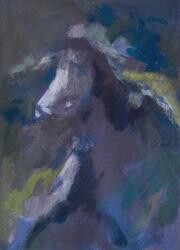 Painting titled "Cheval" by Sandrine Wely, Original Artwork