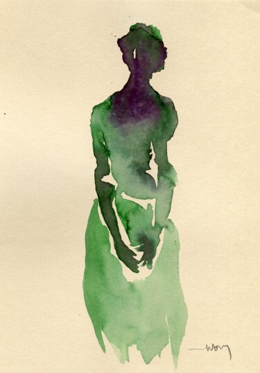 Картина под названием "sans titre 14" - Sandrine Wely, Подлинное произведение искусства, Чернила