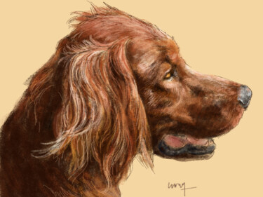 Arte digital titulada "Profil d'un Setter…" por Sandrine Wely, Obra de arte original