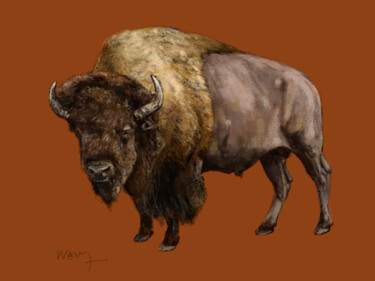 Arts numériques intitulée "Bison" par Sandrine Wely, Œuvre d'art originale