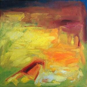 Pittura intitolato "La barque jaune" da Sandrine Wely, Opera d'arte originale