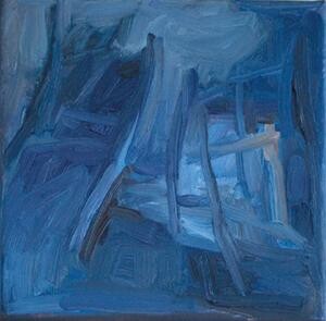 Painting titled "La barrière bleue" by Sandrine Wely, Original Artwork