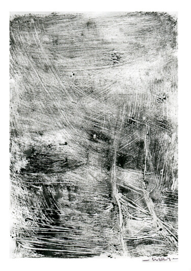 Gravures & estampes intitulée "Ivre d'eau" par Sandrine Wely, Œuvre d'art originale, Monotype