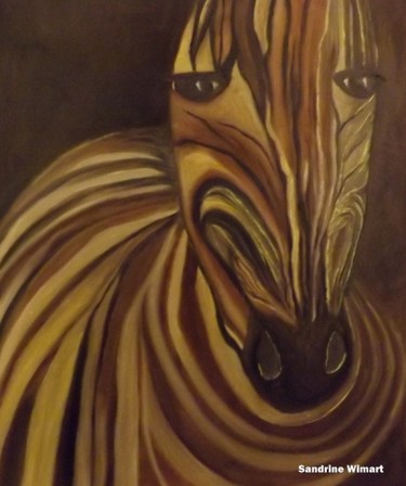 Peinture intitulée "Zebra" par Sandrine Swan Wimart, Œuvre d'art originale
