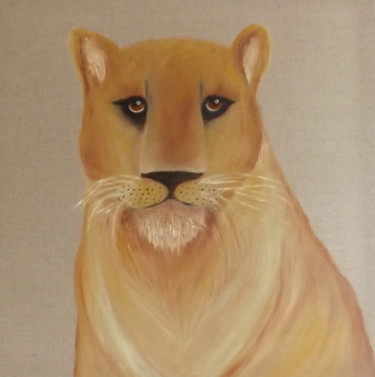 Painting titled "Lionne" by Sandrine Swan Wimart, Original Artwork