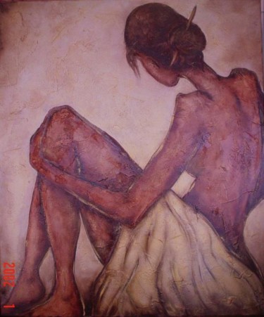 Painting titled "Félicitée" by Sandrine Sàn, Original Artwork