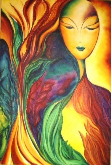 Painting titled "presence" by Sandrine Sàn, Original Artwork